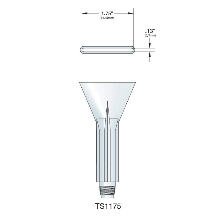 胶嘴，吊具4“LG，1-3 / 4”x 1/8“开口，HDPE